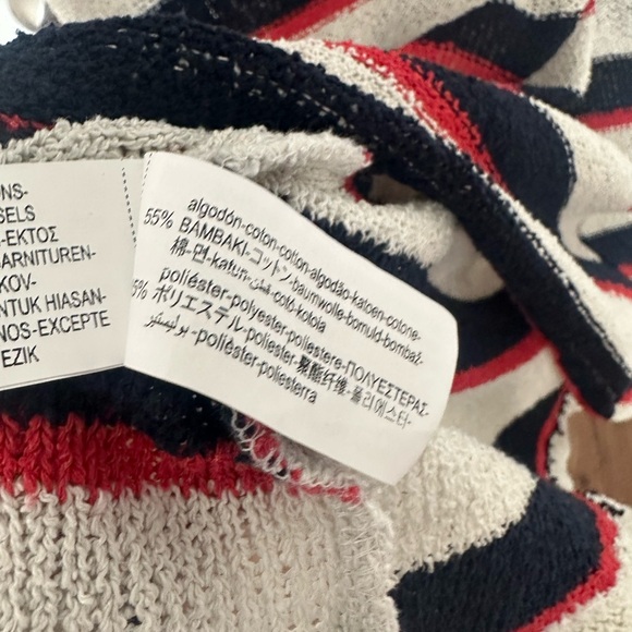 Zara Navy, White and Red Striped Knit Summer Maxi Dress - Picture 5 of 5
